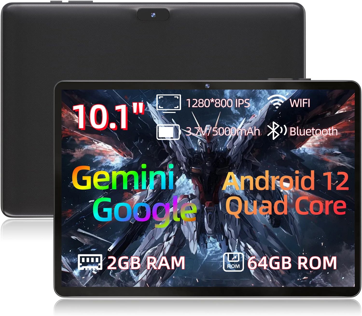 MENGHU 10,1 Zoll Tablet Android 12 2GB DDR4 64GB SSD 512GB TF 5000mAh Grafiktablett