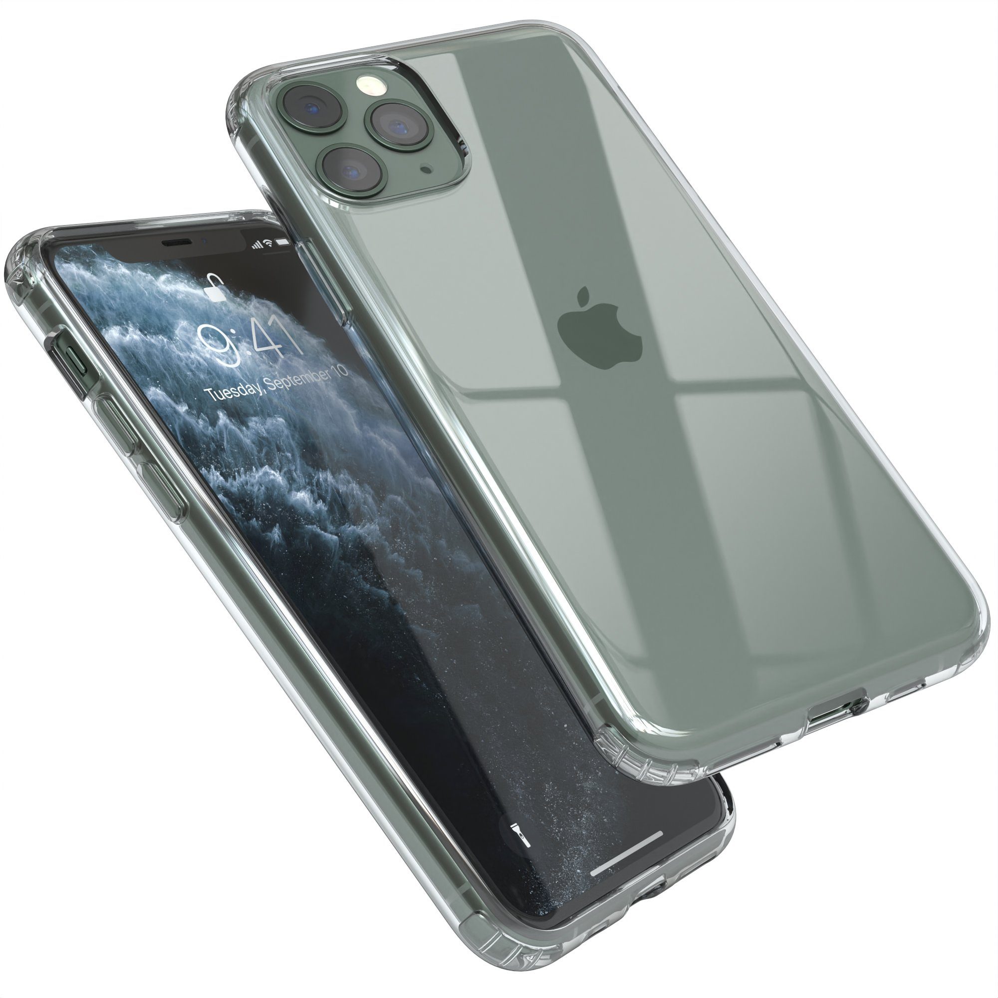 EAZY CASE Handyhülle Crystal Clear Case für Apple iPhone 11 Pro 5,8 Zoll, Schutzhülle Kameraschutz Silikonhülle Transparent Handyhülle Slimcover