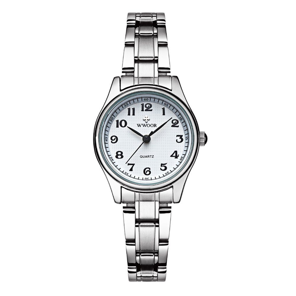 GelldG Uhr Herrenuhren Armbanduhr mit Edelstahlband wasserdichte Kalender Weiß