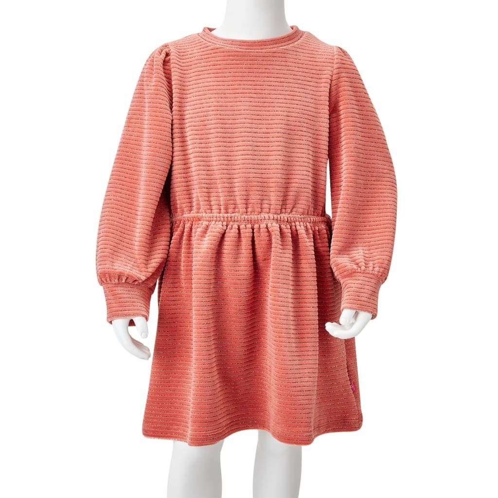 vidaXL A-Linien-Kleid Kinderkleid mit Ärmeln 92 Mittelrosa Langen