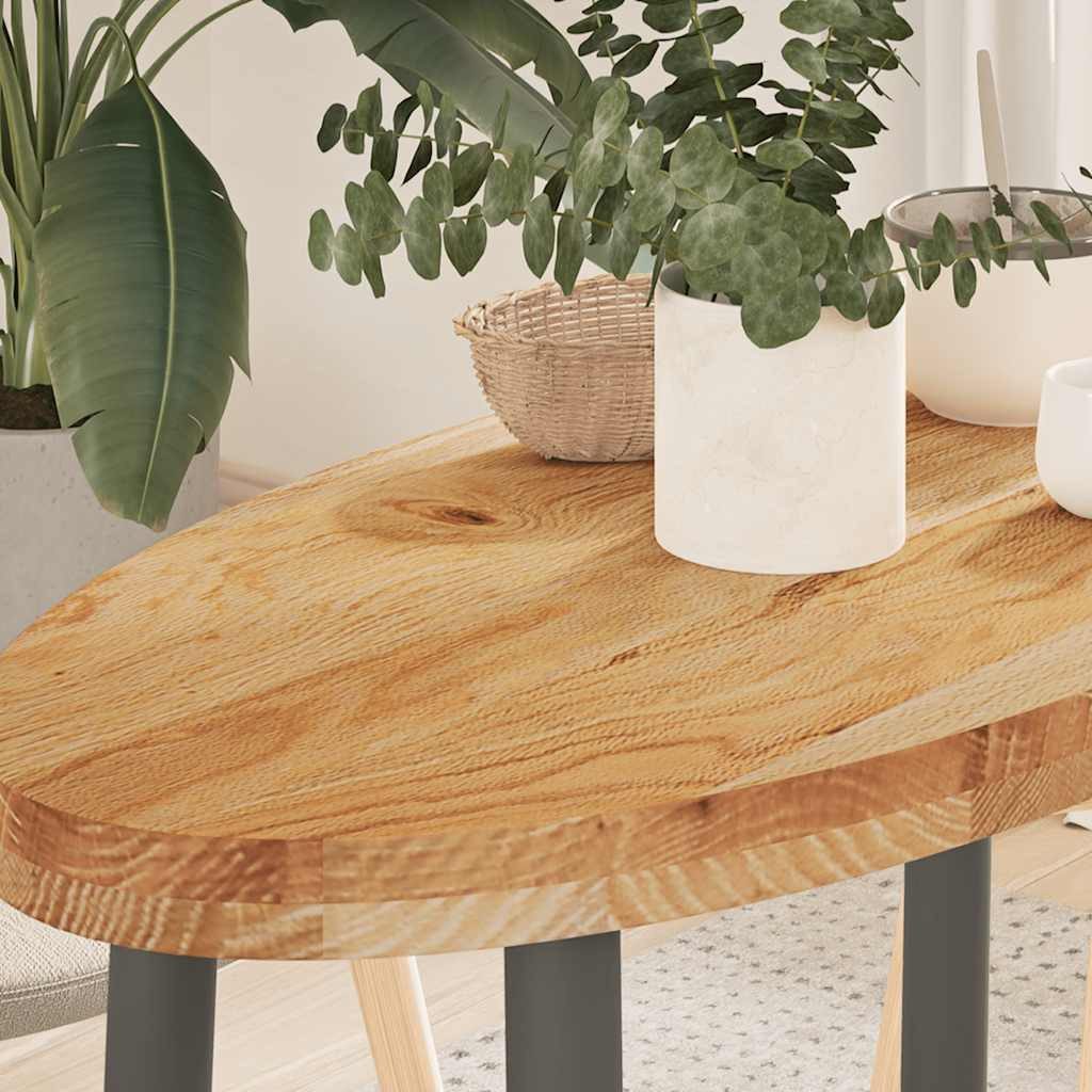 vidaXL Tischplatte Tischplatte Hellbraun 80x40x4 cm Massivholz Eiche Oval (1 St)