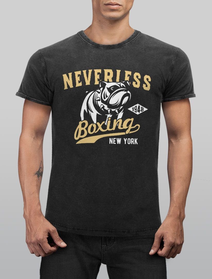 Neverless Print-Shirt Cooles Angesagtes Herren T-Shirt Vintage Shirt Boxing Boxer Sport mit Print