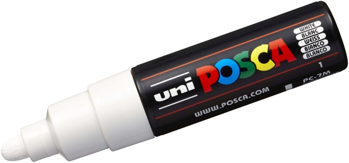 uni-ball Filzstift Fasermaler Uni Posca PC-7M 4,8-5,5mm weiß