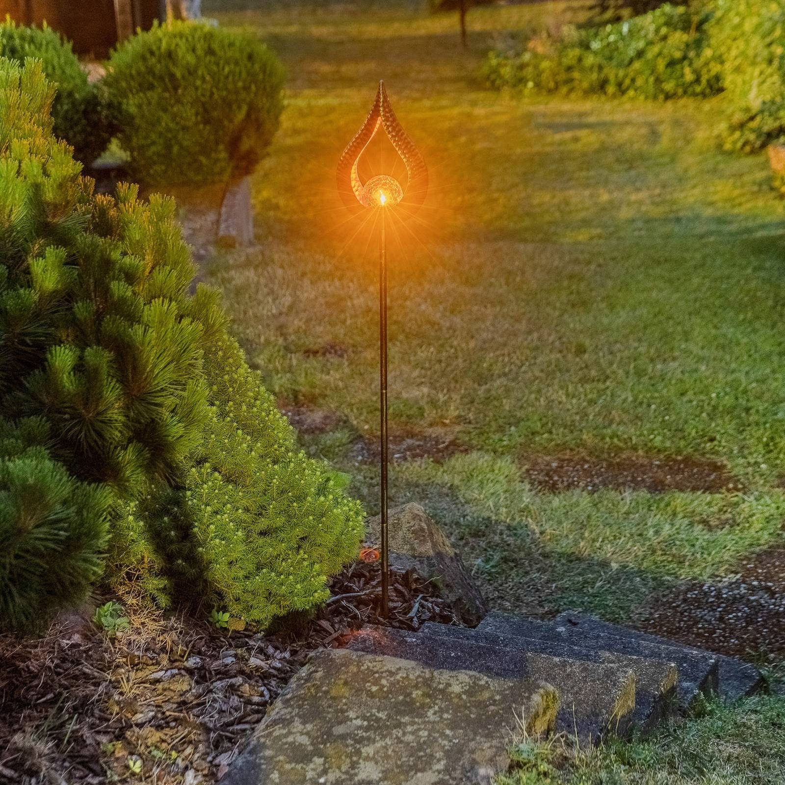 Lindby Dekolicht Yonca, LED-Leuchtmittel fest verbaut, warmweiß, Eisen, Kunststoff, Glas, grau gebürstet, Kupfer, gold, 1 flammig