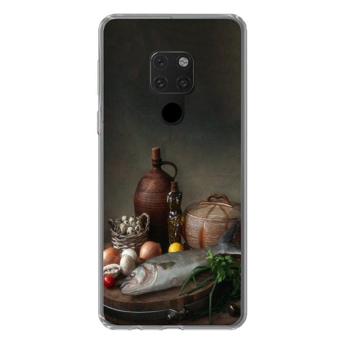 MuchoWow Handyhülle Rustikal - Fisch - Stilleben - Gemüse - Kräuter Phone Case Handyhülle Huawei Mate 20 Silikon Schutzhülle OR12385