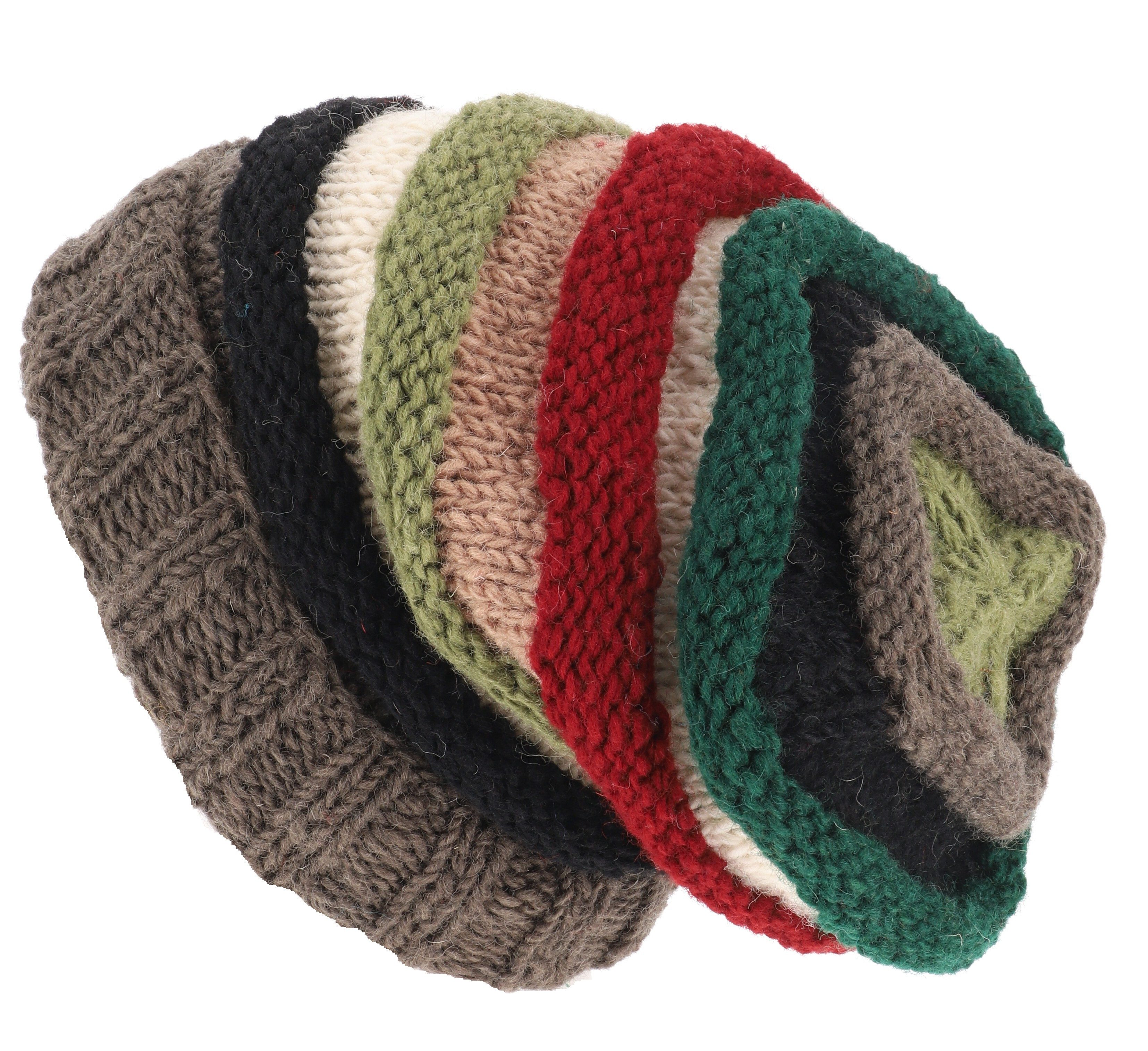 Guru-Shop Strickmütze Wollmütze aus Nepal, handgestrickte günstig online kaufen