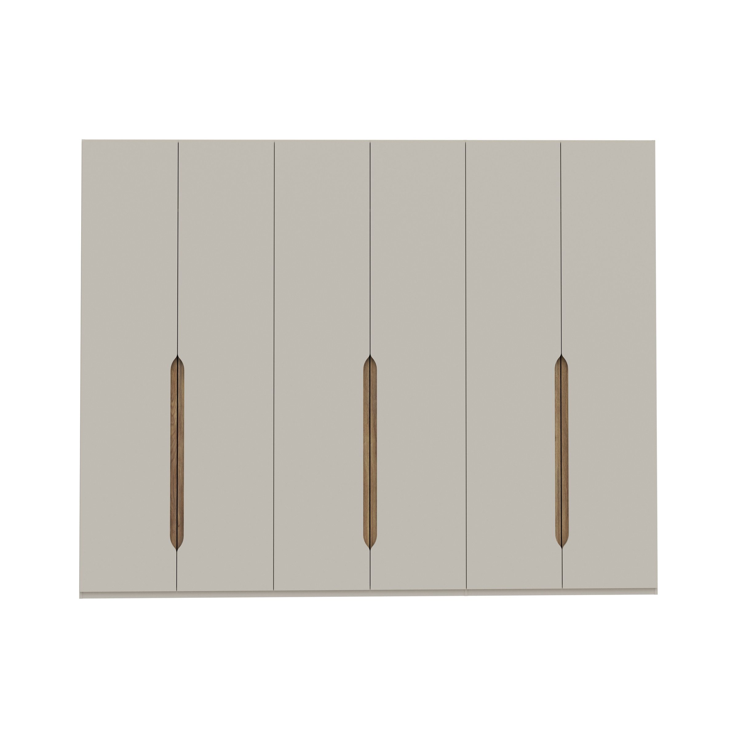 PREISBRECHER Drehtürenschrank EDWAL in sandfarbig / Mauvelle Eiche Dekor - 266,1x210,5x54,2cm (BxHxT)