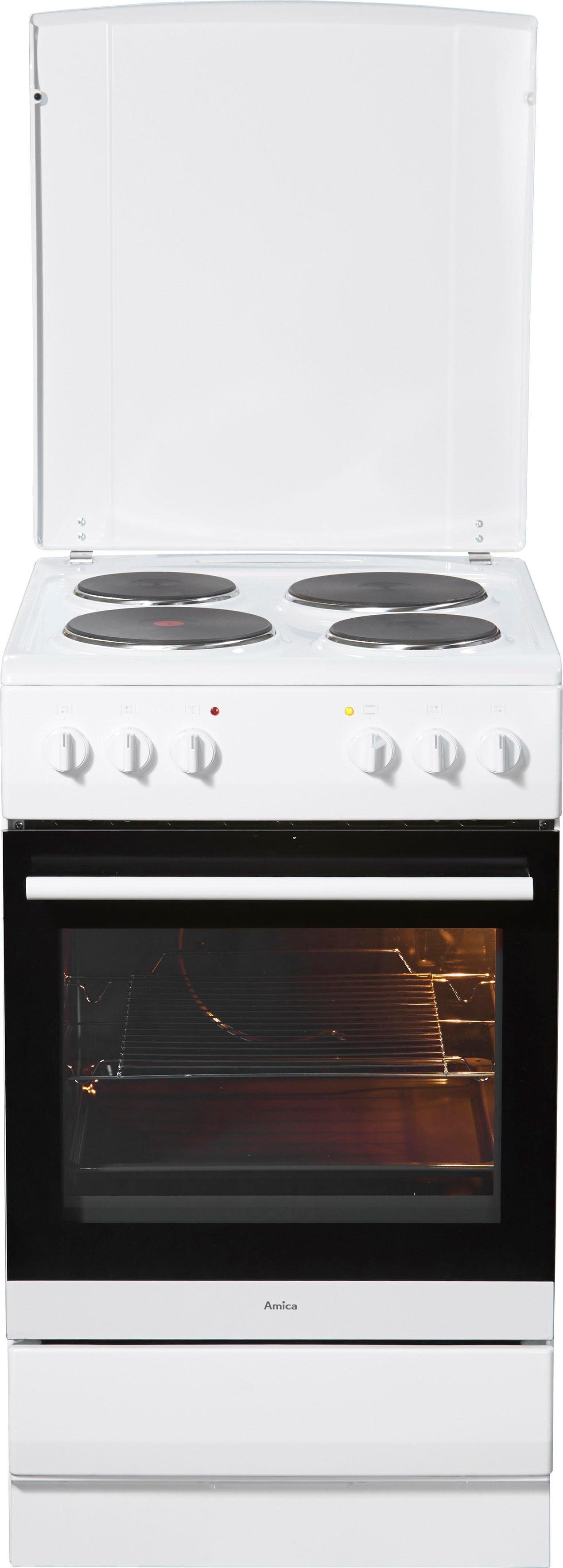 Amica Platten-Standherd SHE 11555 W, Steam Clean