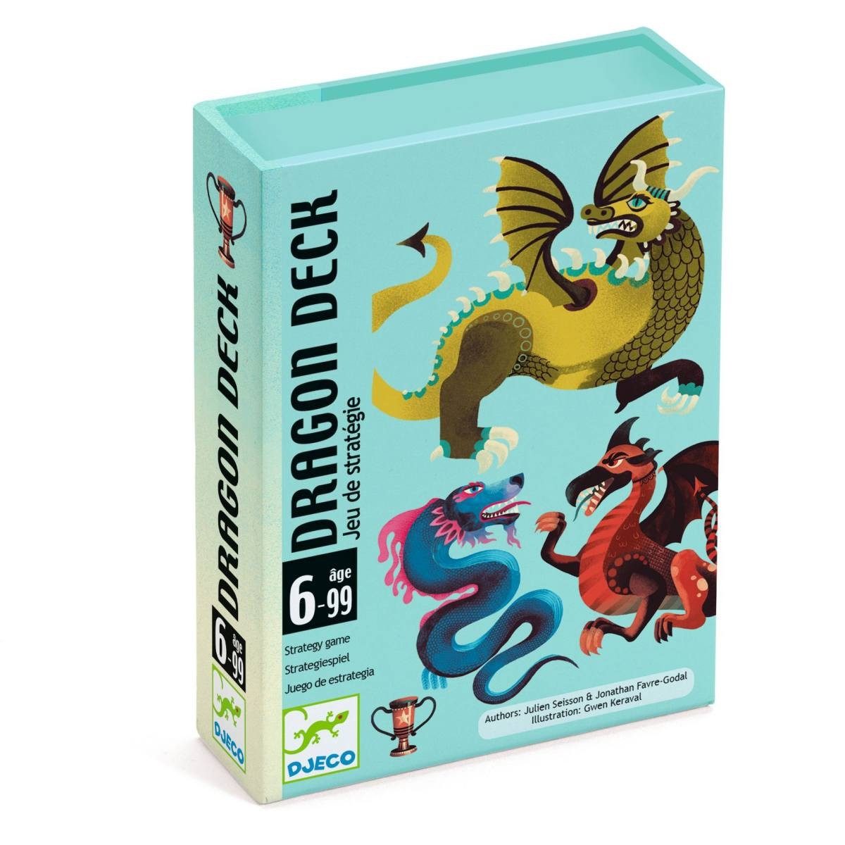 DJECO Spiel Dragon Deck Fantasie-Kartenspiel für Kinder, Kartenspiele: Dragon Deck, Strategie- und Angriffsspiel
