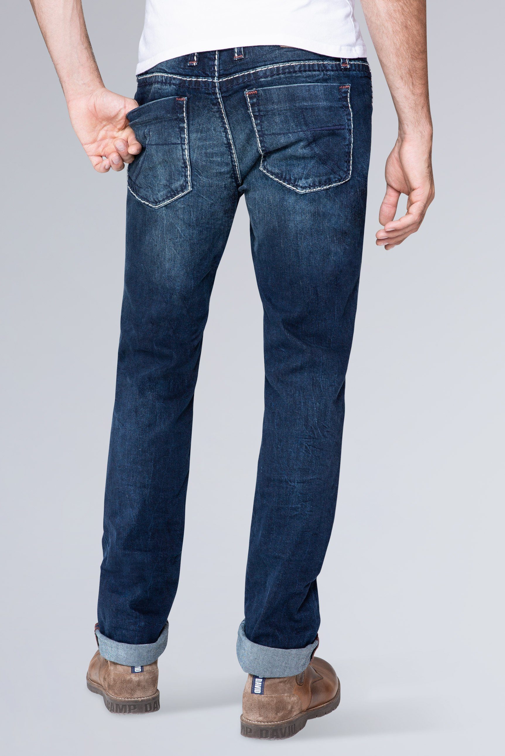 CAMP DAVID Regular-fit-Jeans mit Kontrast-Riegel