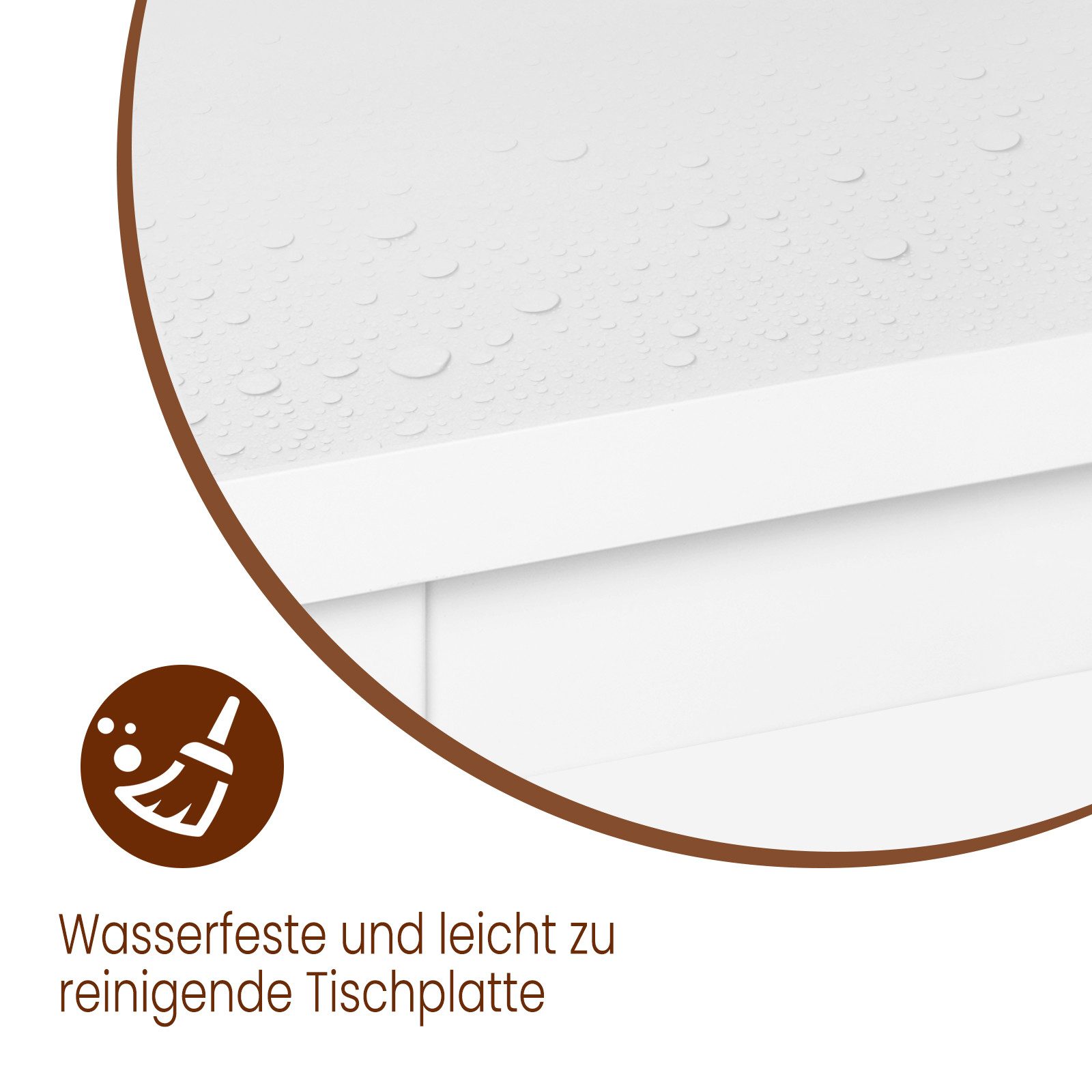 Woltu Bartisch, Bartisch aus Metall, Tischplatte aus MDF, 100x40cm