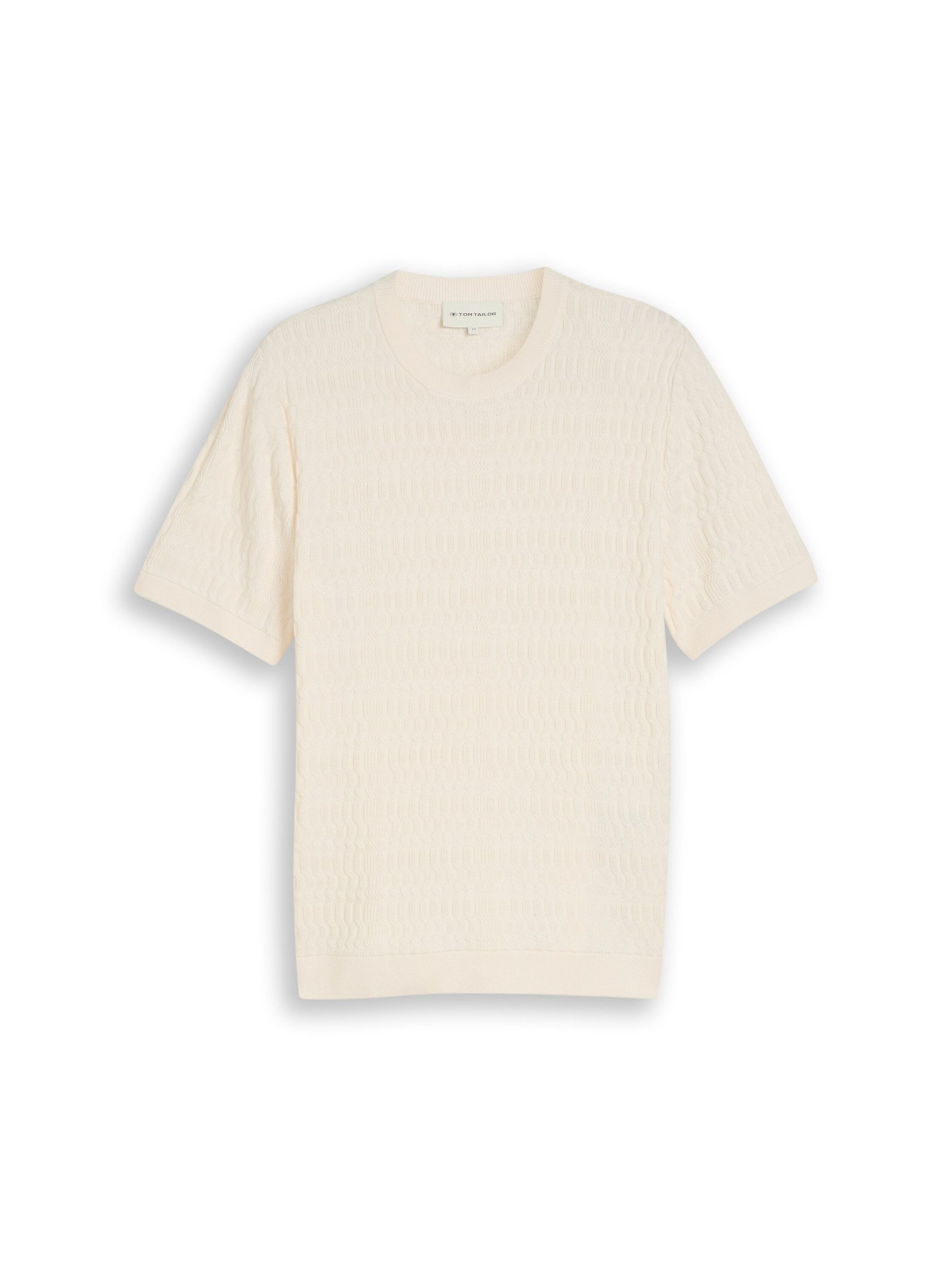 TOM TAILOR Poloshirt knit t-shirt with rib structur