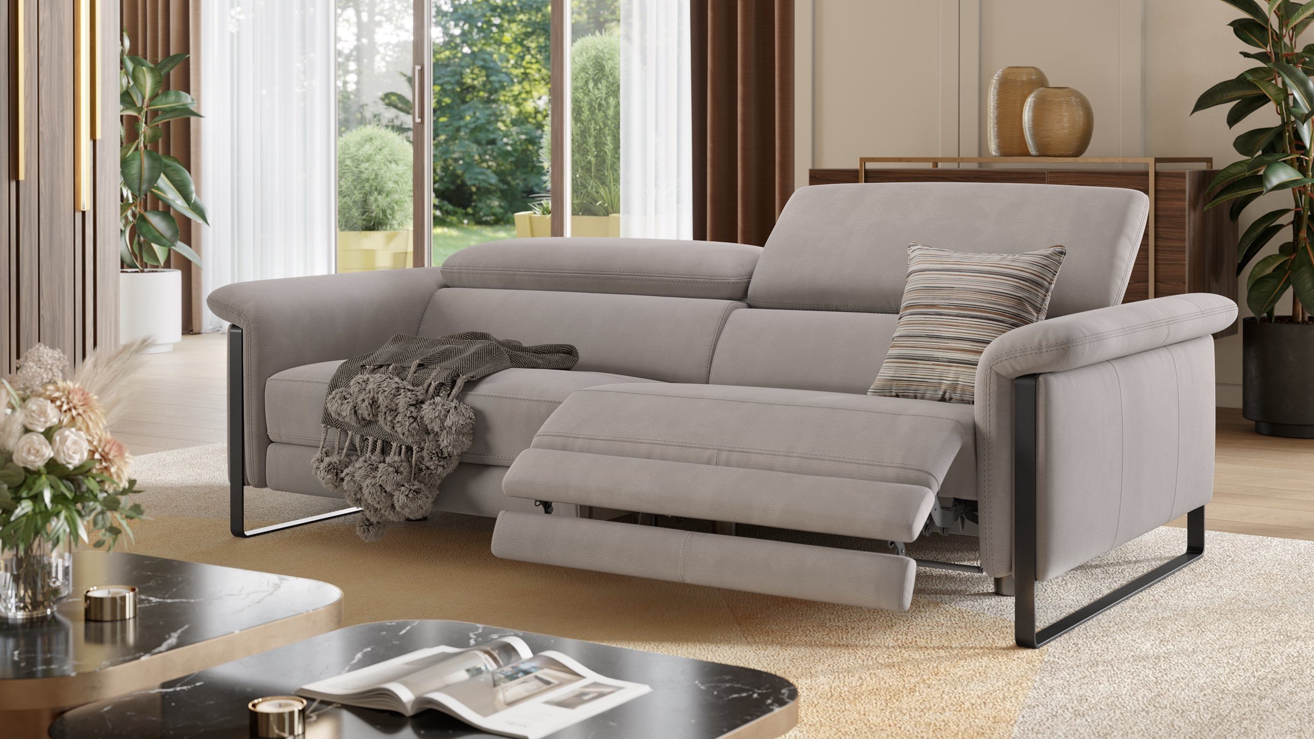 Sofanella 3-Sitzer Stoff PALMA, Relaxcouch, Designersofa, Designer Sofa, 3er Couch, Sofagarnitur