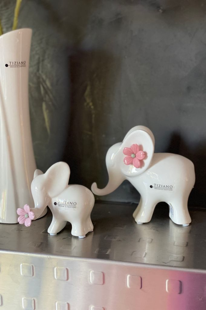 TIZIANO - DESIGN & EMOTIONS Dekofigur Deko Elefant Leon mit Blüten in verschiedenen Farben – Bild 4 von 4