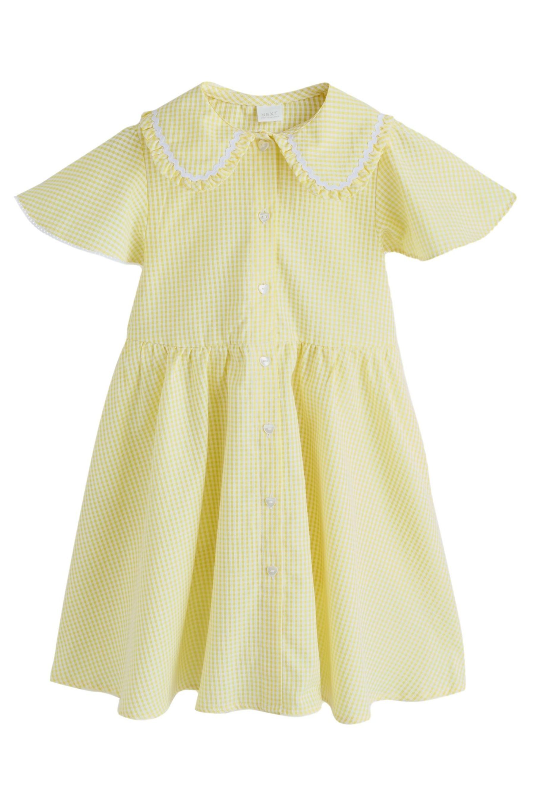 Next Hemdblusenkleid Kleid mit Vichykaros und Engelsärmeln (1-tlg)