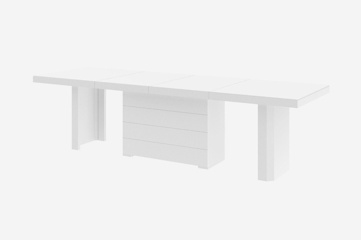140 designimpex Design Tisch HE-777 cm 332 Hochglanz Esstisch bis ausziehbar XXL Weiß