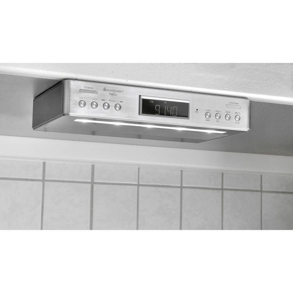 Soundmaster DAB+/UKW-RDS Küchenradio mit Bluetooth® und Kochtime UR2045SI Radio (Freisprechfunktion)
