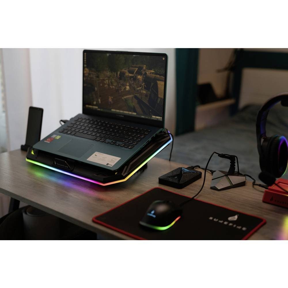 Surefire Laptoptisch SureFire Laptop-Kühler RGB-Beleuchtung mit