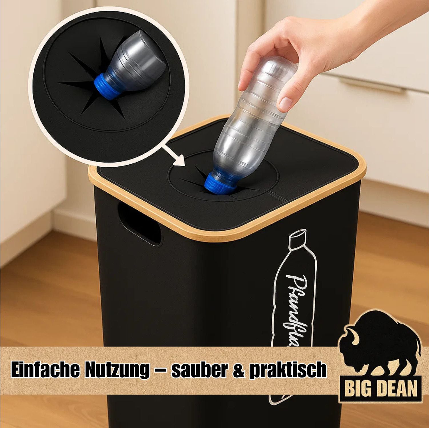 BigDean Flaschenkorb Pfandflaschen Sammelbehälter 100L inkl. Tragetasche Fl günstig online kaufen