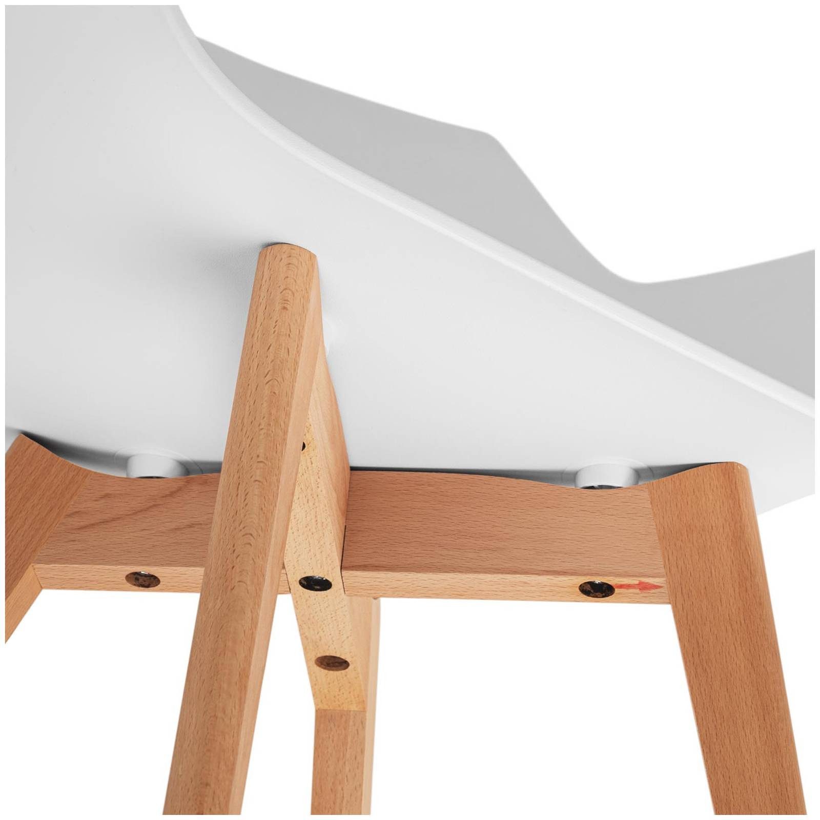 Fromm&Starck Esszimmerstuhl Stuhl 2er Set Lehnstuhl Küchenstuhl Holzbeine bis 150 kg Designstuhl, Weiß – Bild 2 von 5