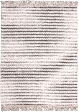 Teppich Bature 305, calo-deluxe, rechteckig, Höhe: 10 mm, Wolle und Viskose mit Fransen, Wohnzimmer