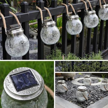 Welikera LED Solarleuchte Solarleuchten, wasserdichte Glasleuchter für Gärten Innenhöfe