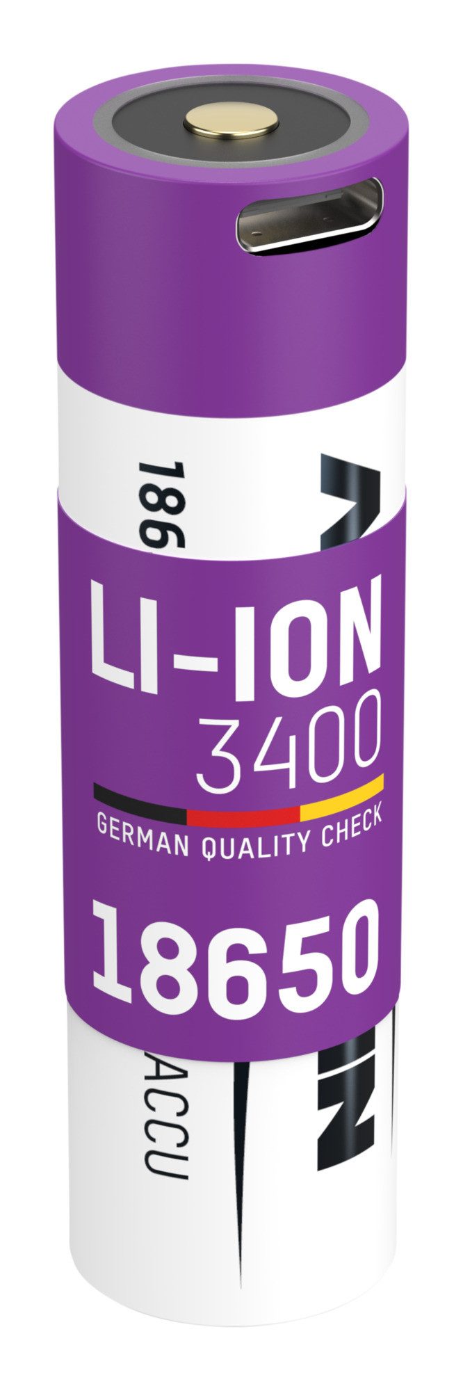 ANSMANN AG Li-Ion Akku 3.6V mit USB-C Port und Safetyboard, min. 3250 mAh Akku 3400 mAh (3.6 V)