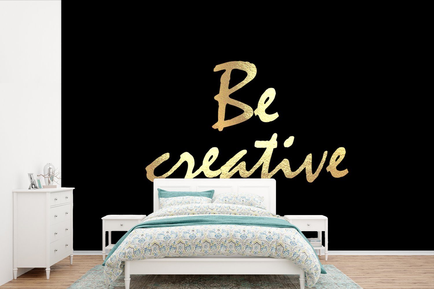 - Matt, Zitate Gold, Fototapete (6 für Schlafzimmer, Tapete Wallpaper Kreativ - Vinyl MuchoWow St), Wohnzimmer, bedruckt, Kinderzimmer,