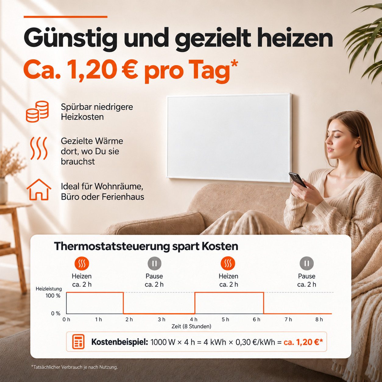 Könighaus Infrarotheizung P-Serie, hohe Effizienz, Made in Germany, sehr angenehme Strahlungswärme – Bild 5 von 5