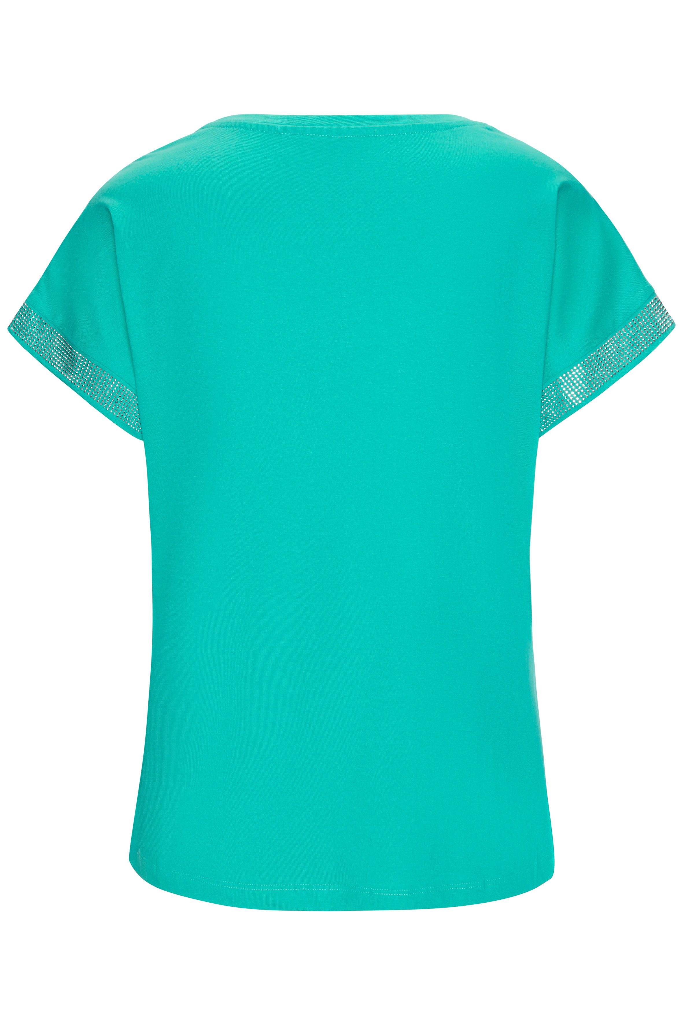 LASCANA Kurzarmshirt mit glitzernem Strass-Design am Arm aus Baumwoll-Qualität – Bild 4 von 5