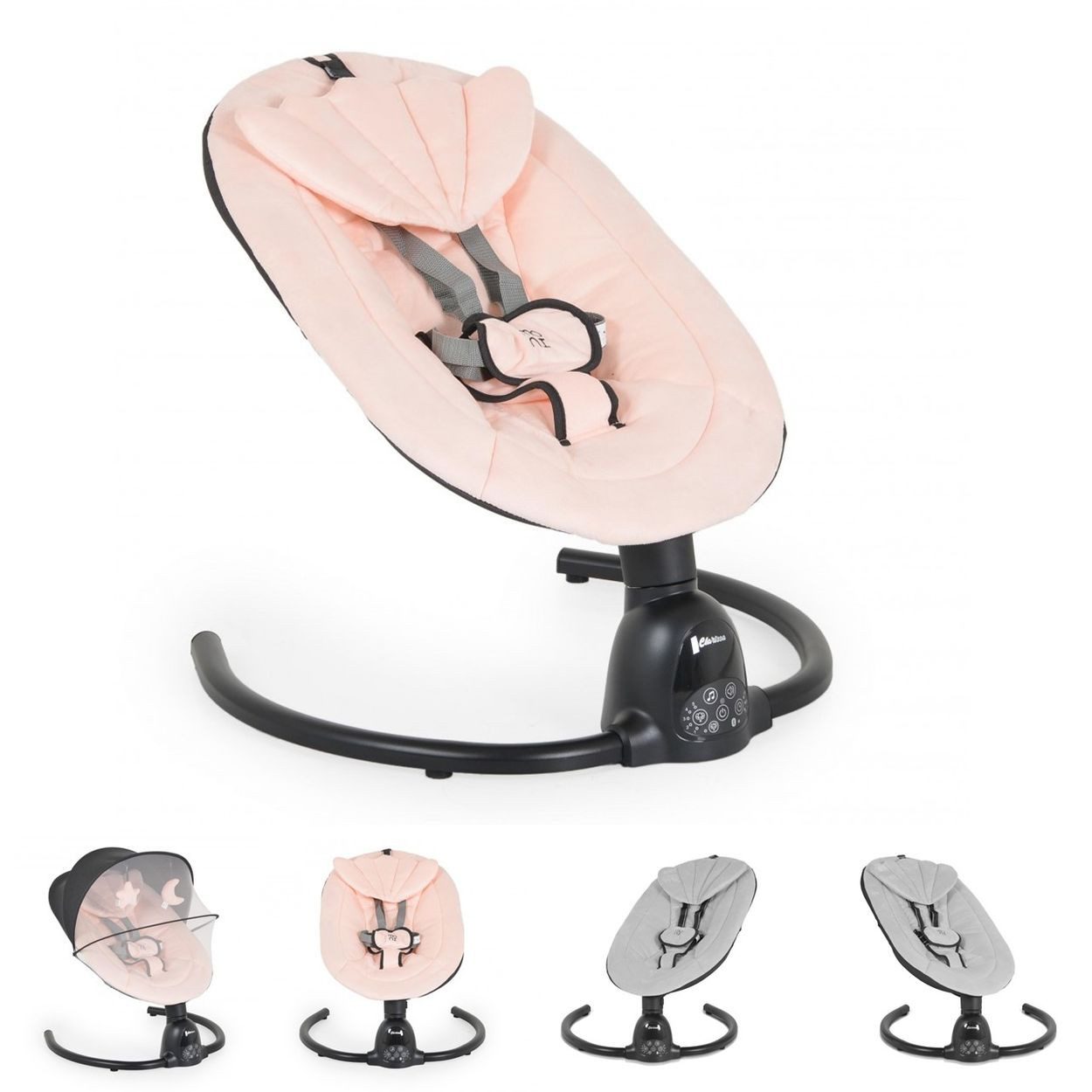 Moni Babywippe Babywippe Clarissa elektrisch, Moskitonetz Fernbedienung Musikfunktion Timer