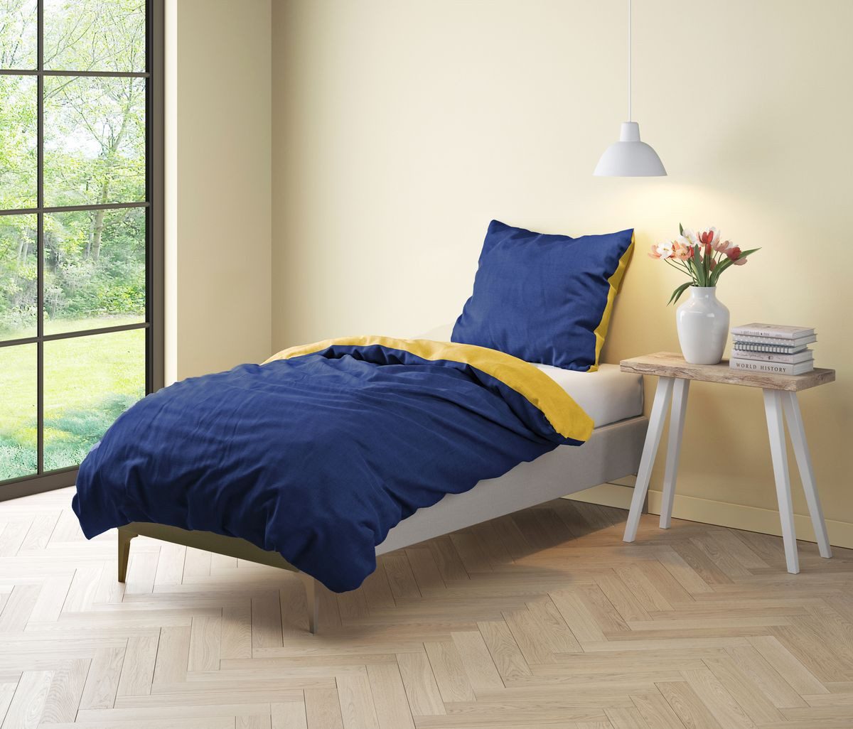 JACK Wendebettwäsche 135x200cm Renforcé Zweifarbig Struktur Wendeoptik Mist günstig online kaufen