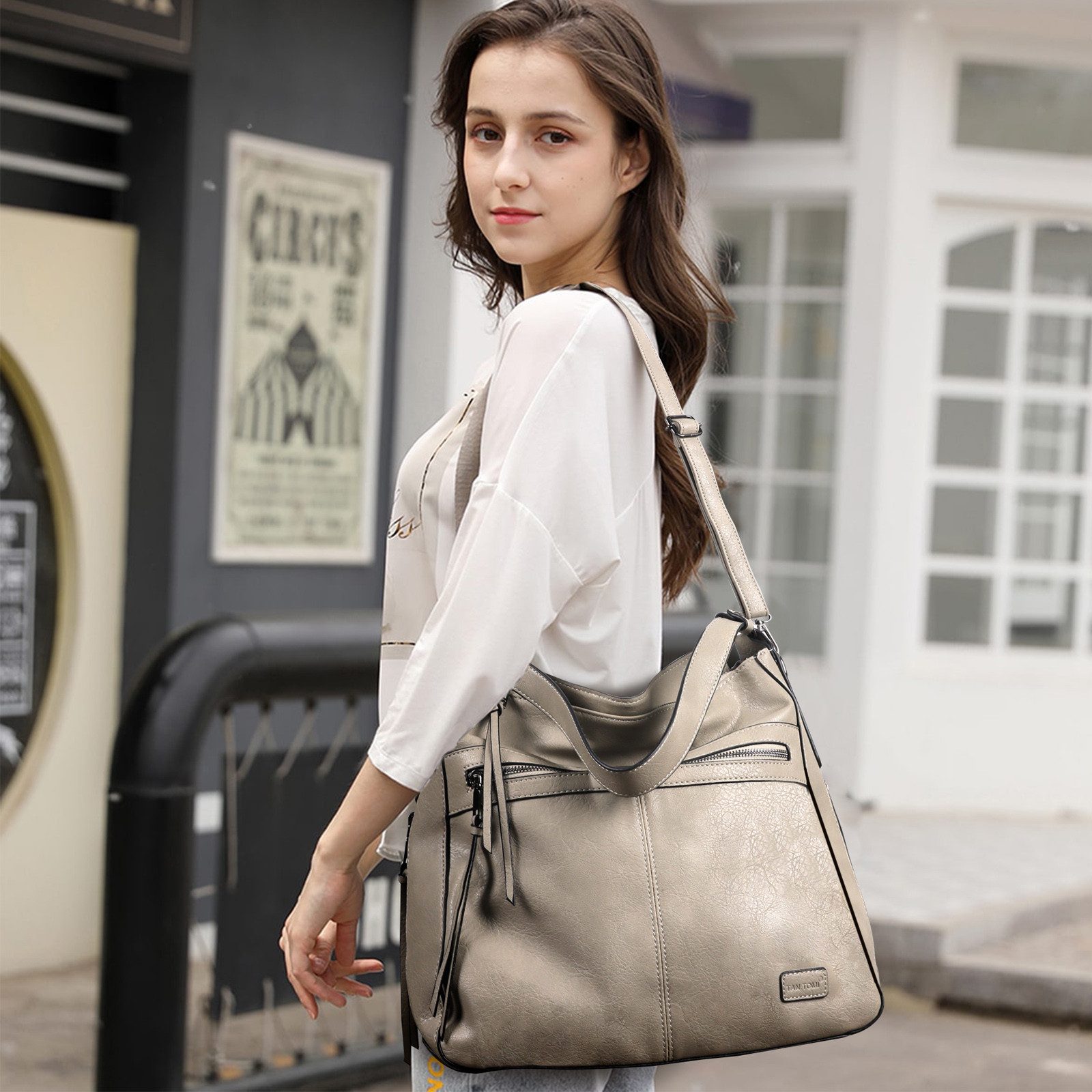 TAN.TOMI Schultertasche Damen Schultertasche Groß Shopper günstig online kaufen