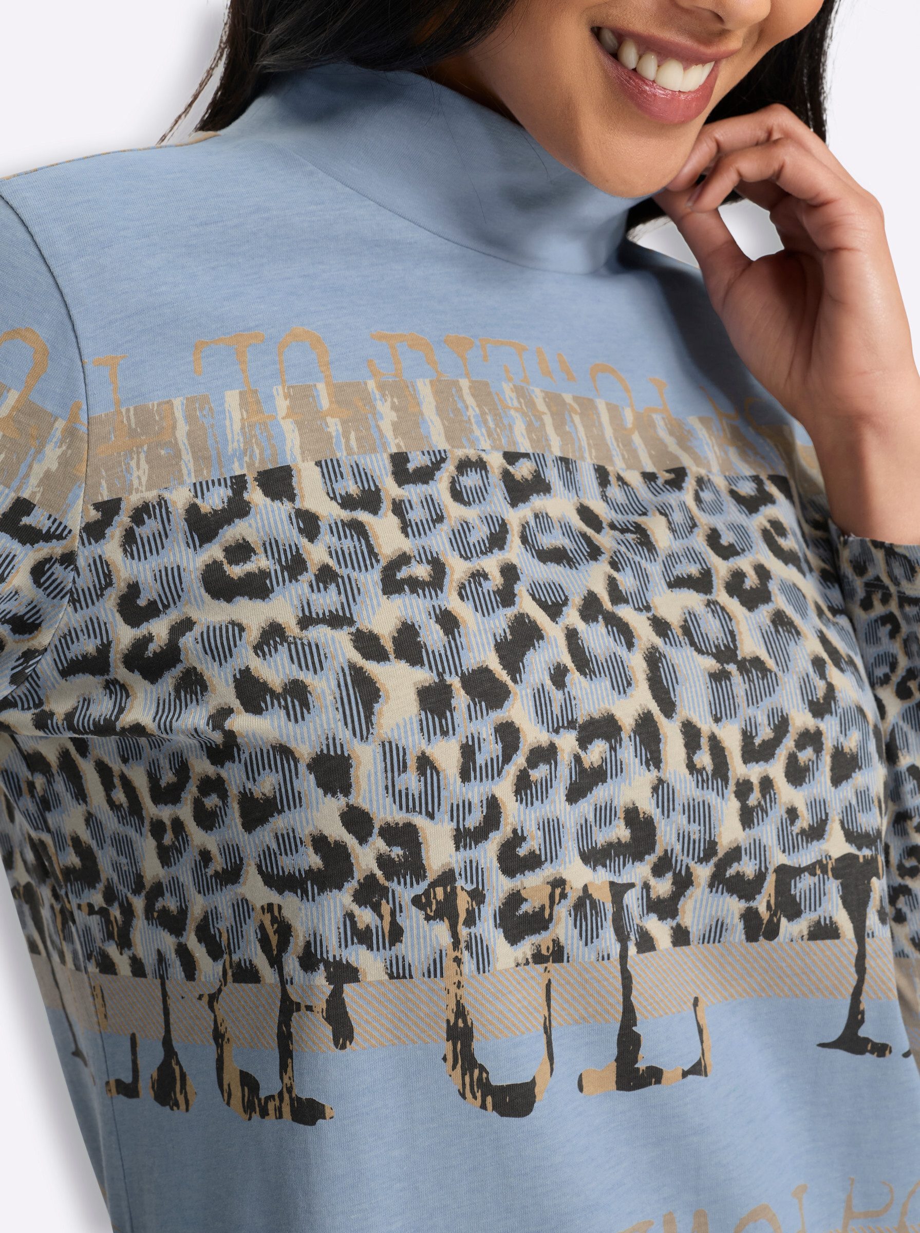 Sieh an! T-Shirt Stehkragen-Shirt Langarm – Bild 5 von 5