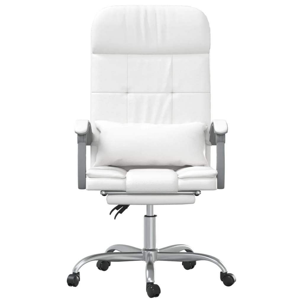 Bürostuhl Weiß Bürostuhl | St) (1 vidaXL Massagefunktion Kunstleder Weiß mit Weiß