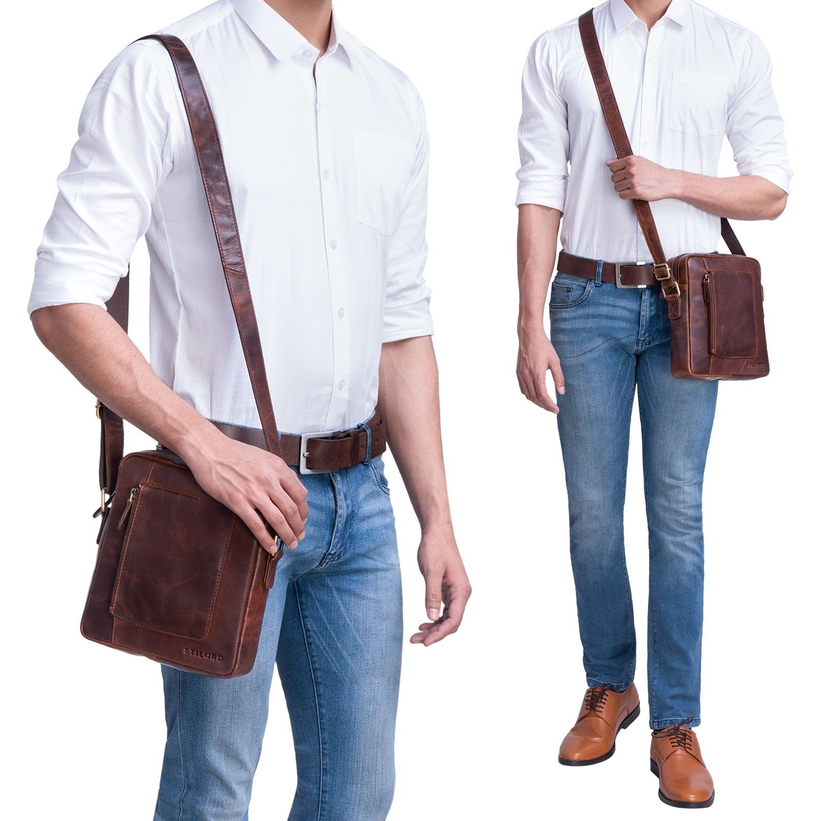 STILORD Schultertasche "Ashton" Herren Leder Tasche günstig online kaufen