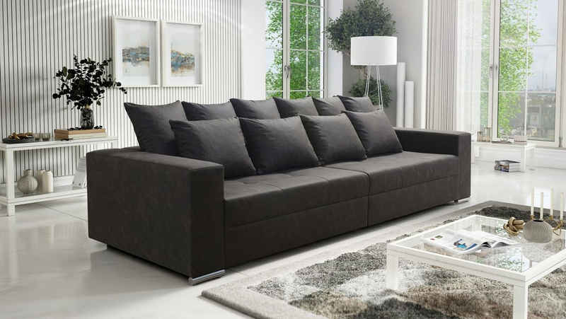 Küchen-Preisbombe Sofa Modernes Big Sofa Wohnlandschaft Sofa Couch Jumbo 4 - Grau Leder Imitation, Sofa