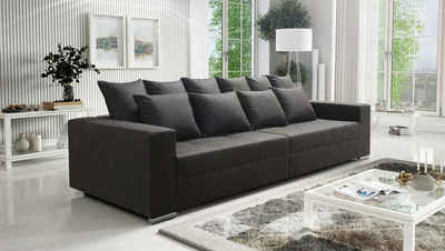 Küchen-Preisbombe Sofa Modernes Big Sofa Wohnlandschaft Couch Jumbo 4 - Grau Leder Imitation, Sofa