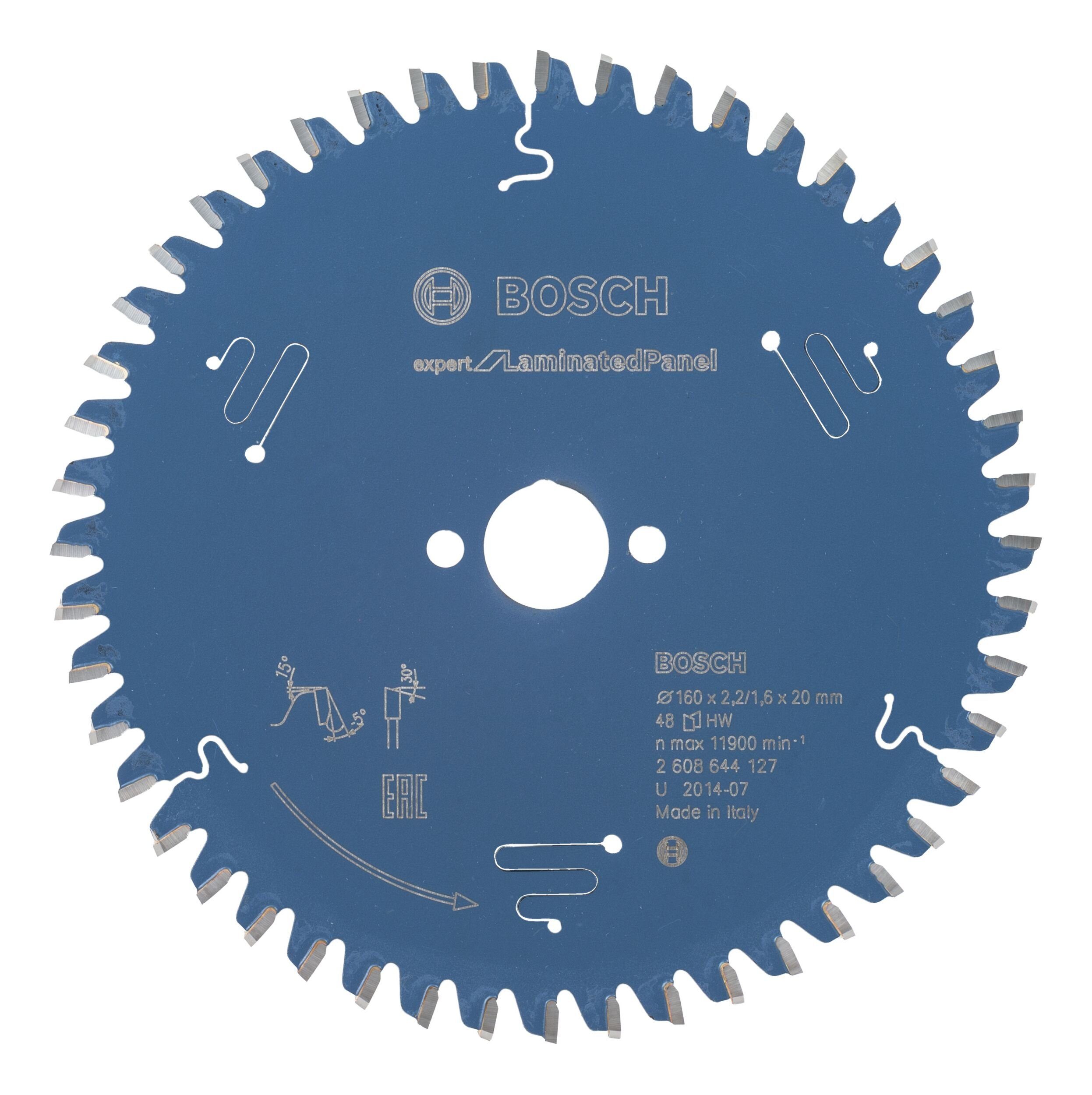 BOSCH Kreissägeblatt, Expert for Laminated Panel 48Z - 160 x 20 x 2,2 mm