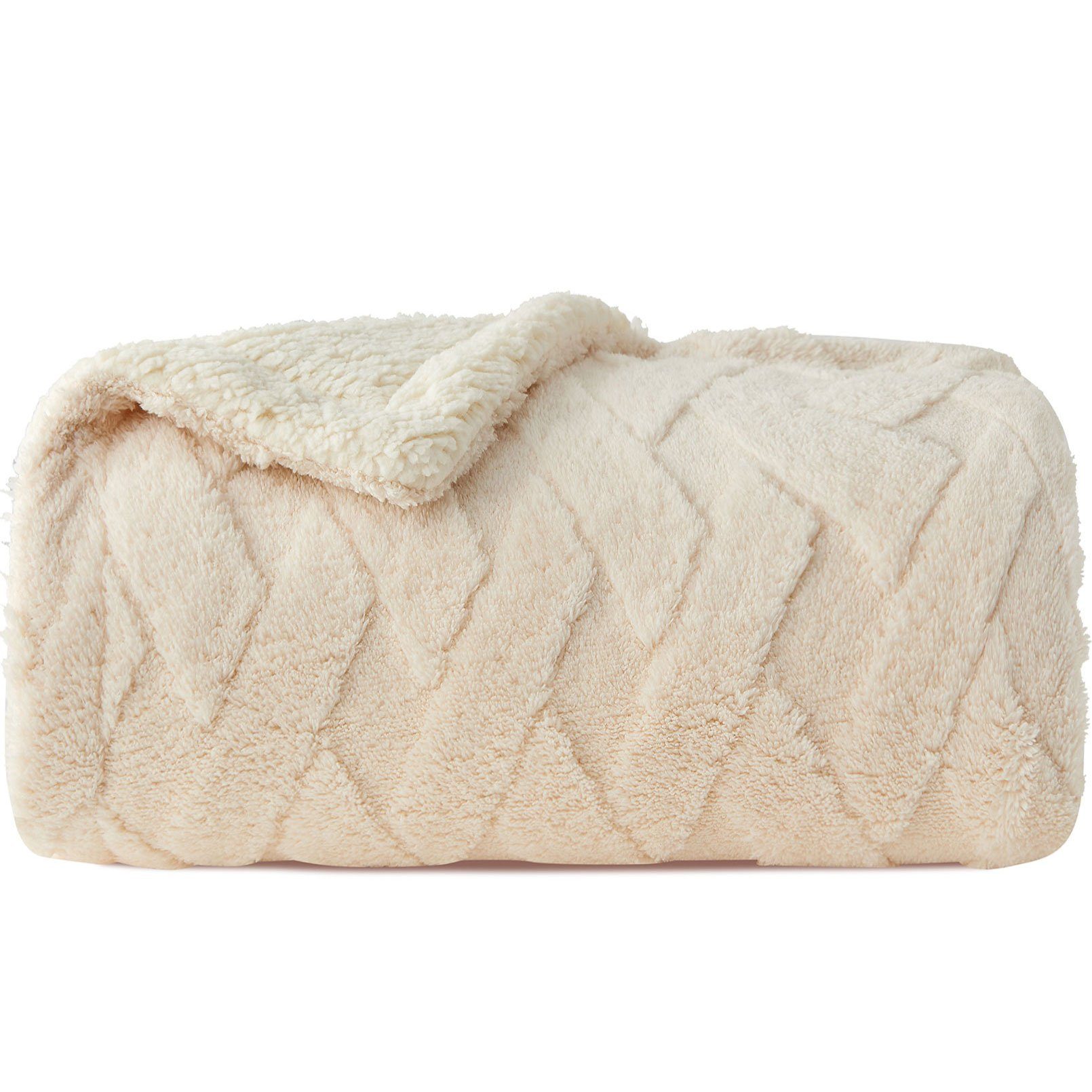 Wohndecke MT09, KEAYOO, Sherpa Fleece Warm Decke Kuscheldecken für Bett, Sofa und Couch