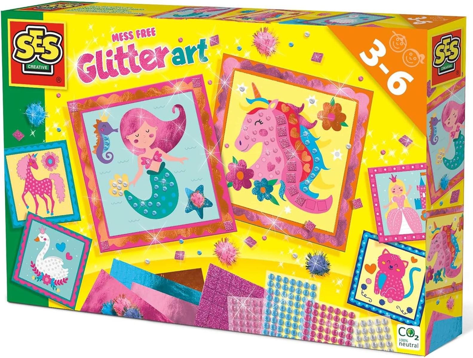 SES Creative Kreativset SES Creative 14645 Glitzerkunst Sauberes Glitzer Bastelset Pink ab 3+