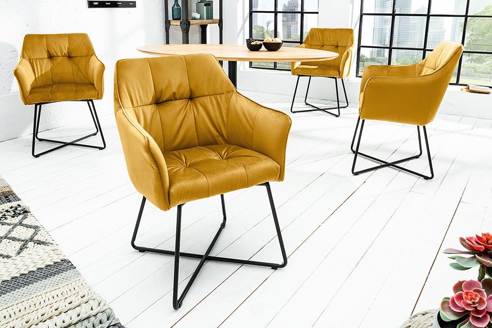 riess-ambiente Polsterstuhl LOFT senfgelb / schwarz günstig online kaufen