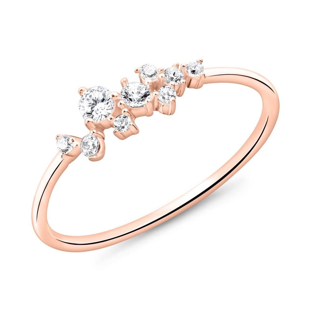 Silberring JEWLIX Ring aus rosévergoldetem 925er Silber mit Zirkonia