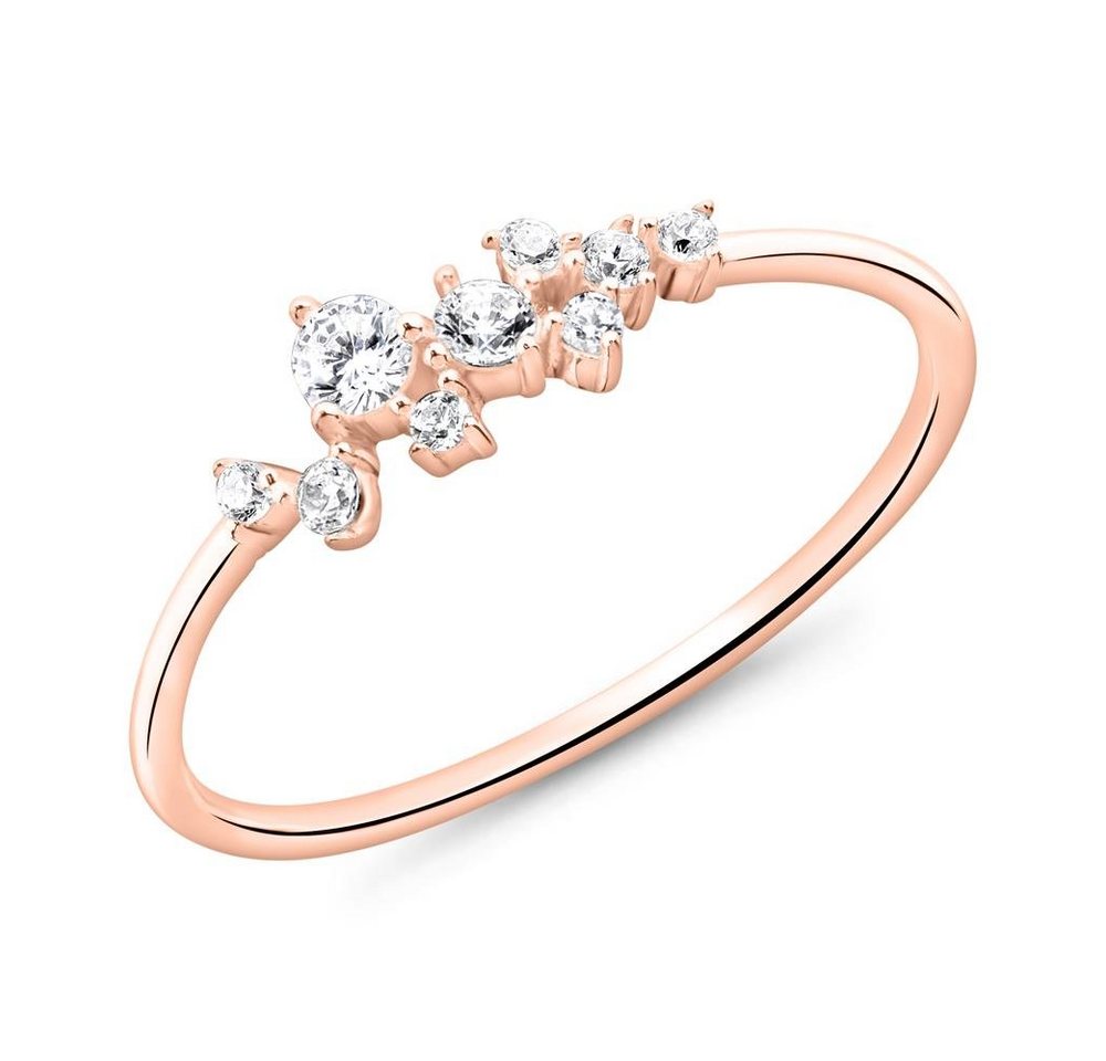 JEWLIX Silberring JEWLIX Ring aus rosévergoldetem 925er Silber mit Zirkonia