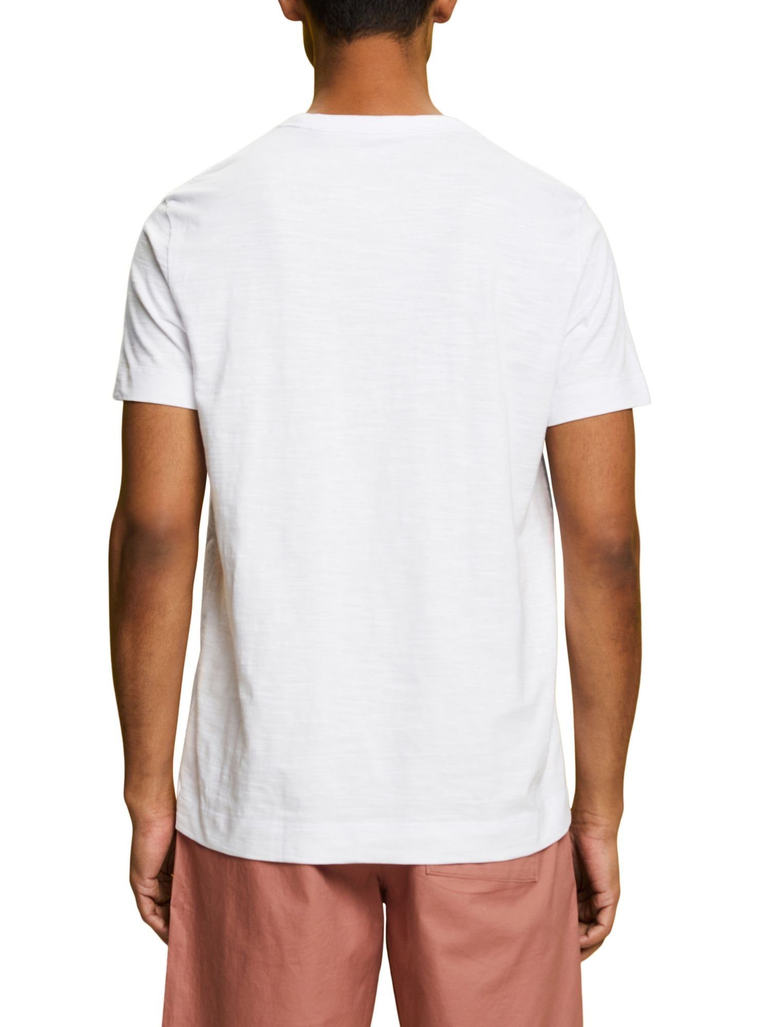 100 T-Shirt Baumwolle (1-tlg) % Esprit mit WHITE Brust-Print, Collection Jersey-T-Shirt