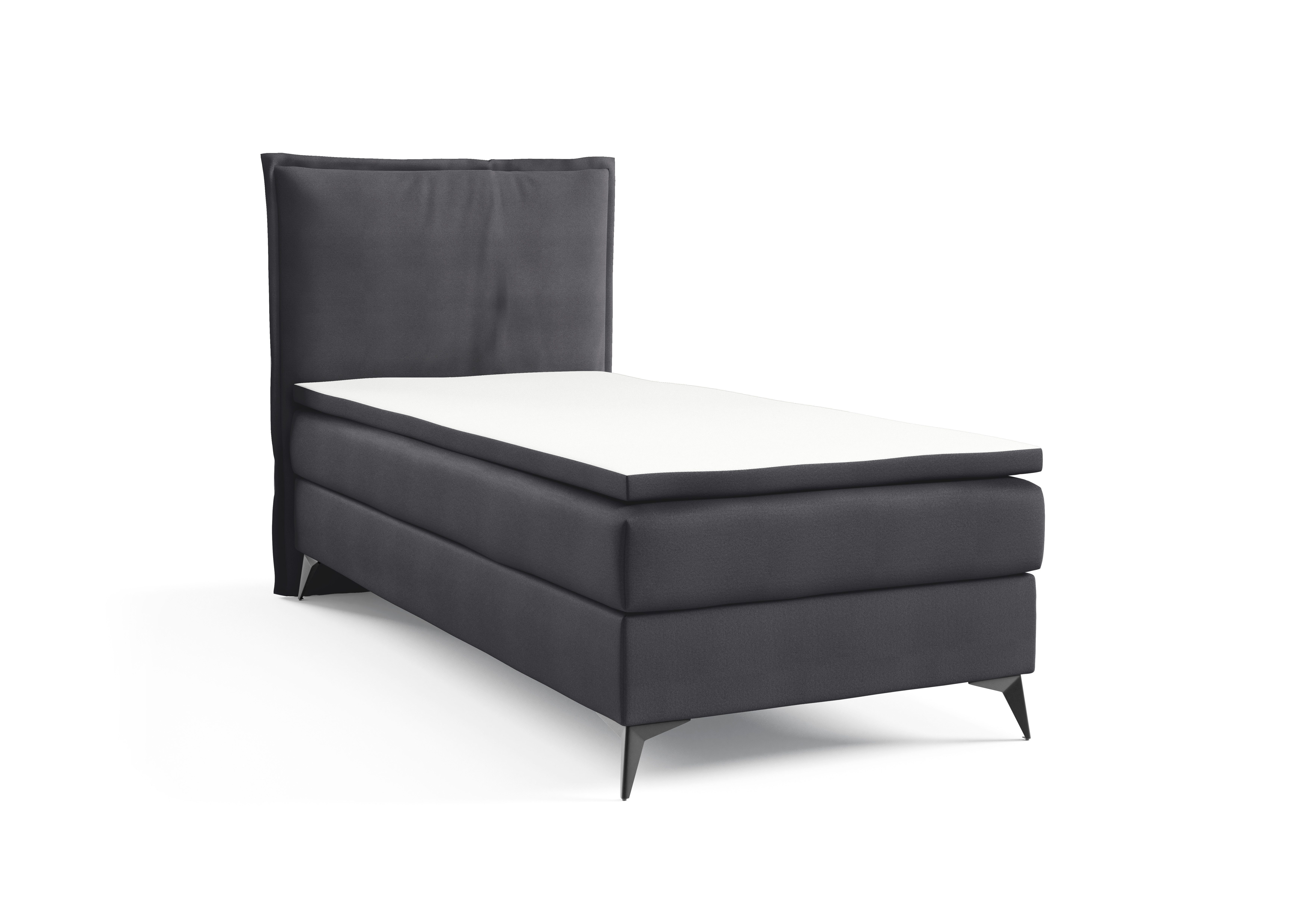 Best for Home Boxspringbett K16 NEO SINGLE Bonellfederkernmatratze mit Komfort Topper H3 (Einzelbett, Polsterbett mit gepolstertes Kopfteil, Jugendbett, Kinderbett versch. Größen, 1-St., 70x200 80x200 90x200 100x200 cm), Handwerksqualität, TOP Preis-Leistungs-Verhältnis