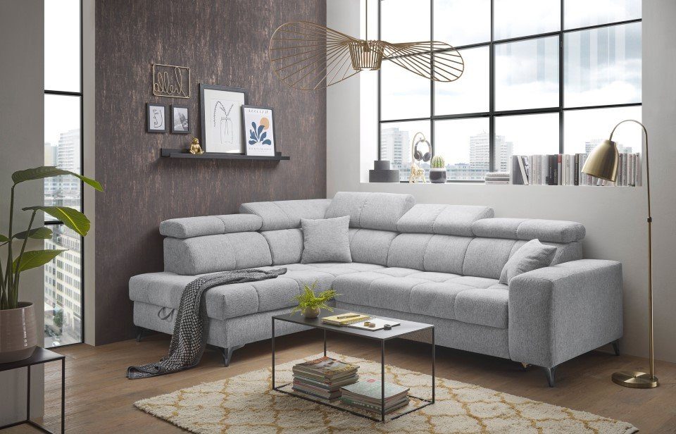 ED EXCITING DESIGN Ecksofa Sydney, mit elektrischer Sitzverbreitung oder Schlaffunktion