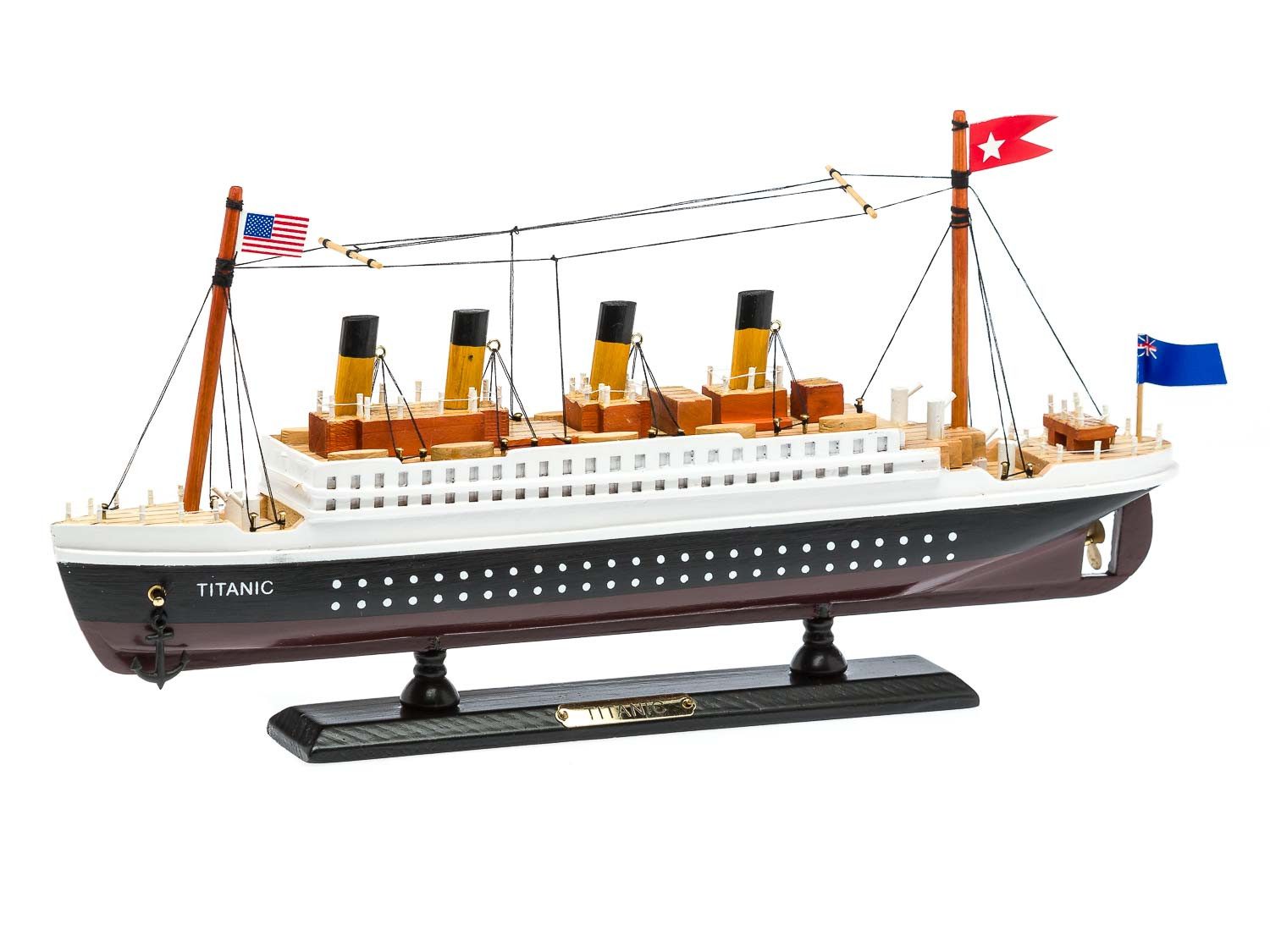 Aubaho Dekoobjekt Modellschiff Titanic Modell Schiff Holz 35cm Maritime Dekoration kein