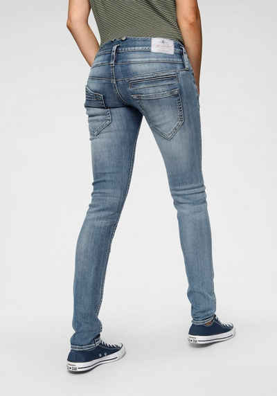 Herrlicher Röhrenjeans PITCH SLIM REUSED DENIM Low Waist mit leichtem Push-Up-Effekt