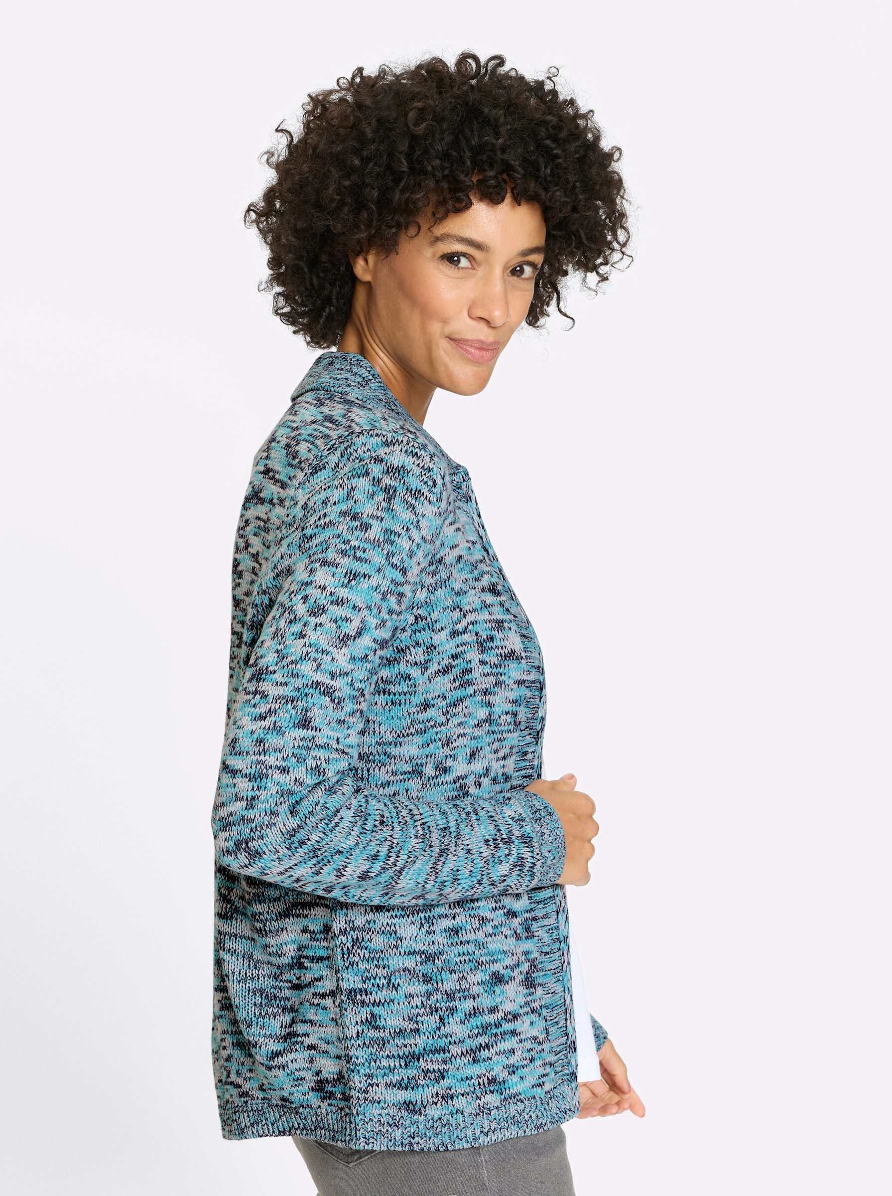 Sieh an! Strickjacke Strickjacke Langarm Mustermix gestrickt